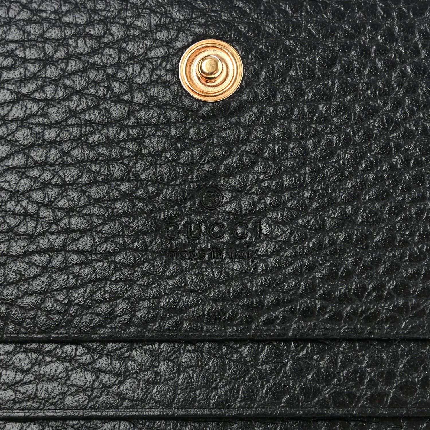 Gucci Pebbled Calfskin GG Marmont Card Case Black 6 of 9