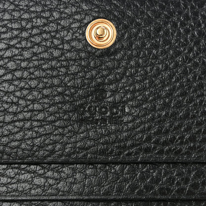 Gucci Pebbled Calfskin GG Marmont Card Case Black 6 of 9