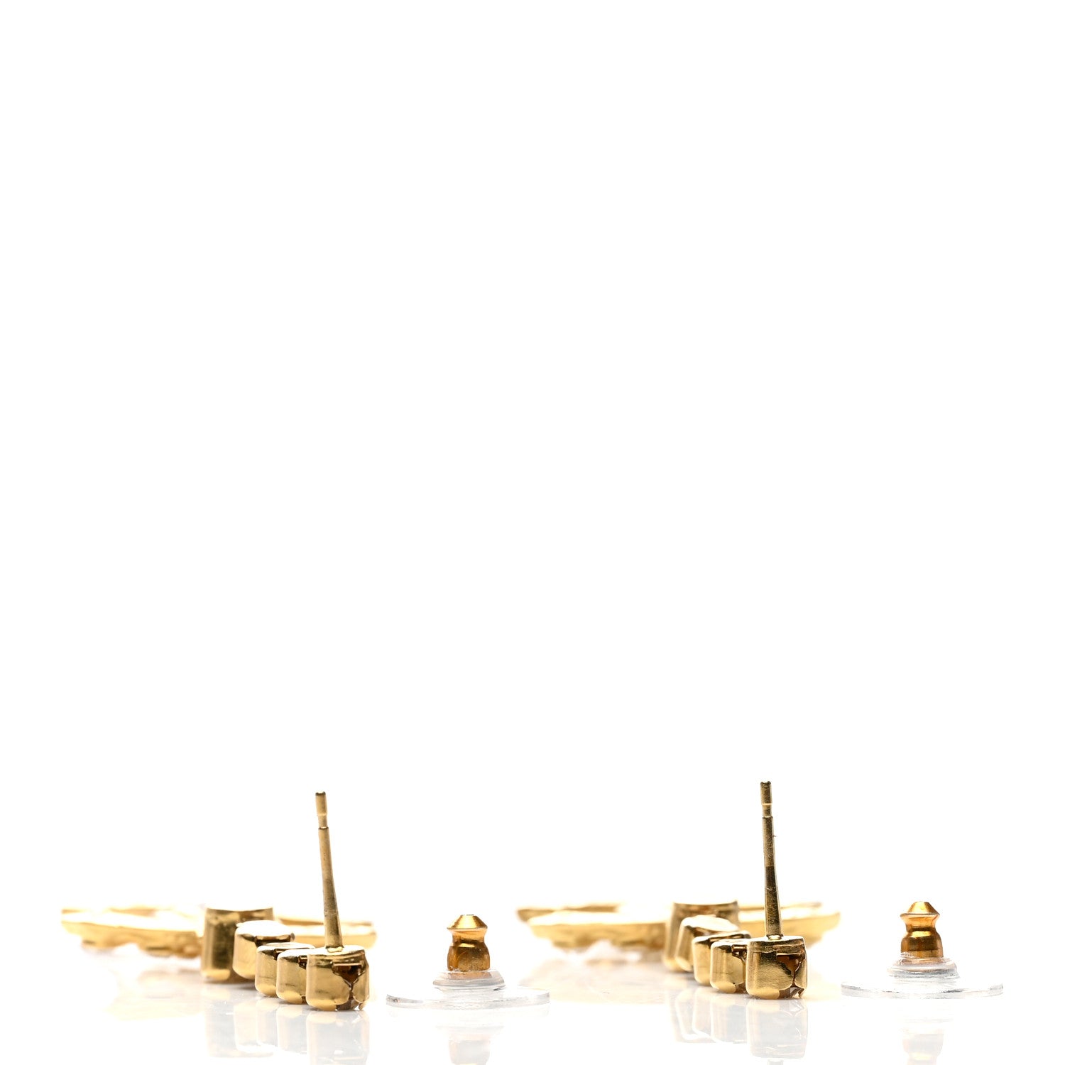 Chanel CC Crystal Drop Earrings Gold 3 of 4