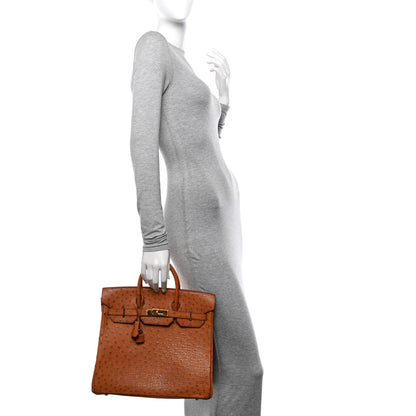 Hermes Ostrich HAC Birkin 32 Gold 2 of 15