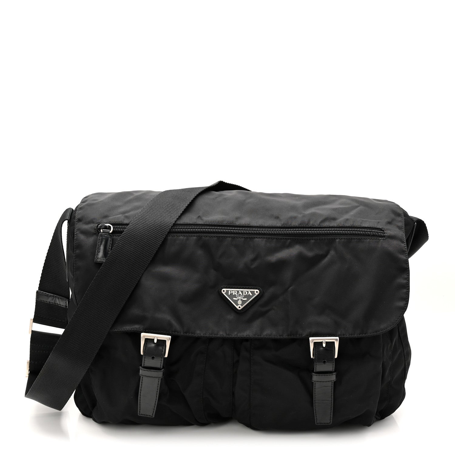 Prada Tessuto Nylon Messenger Bag Black 1 of 11