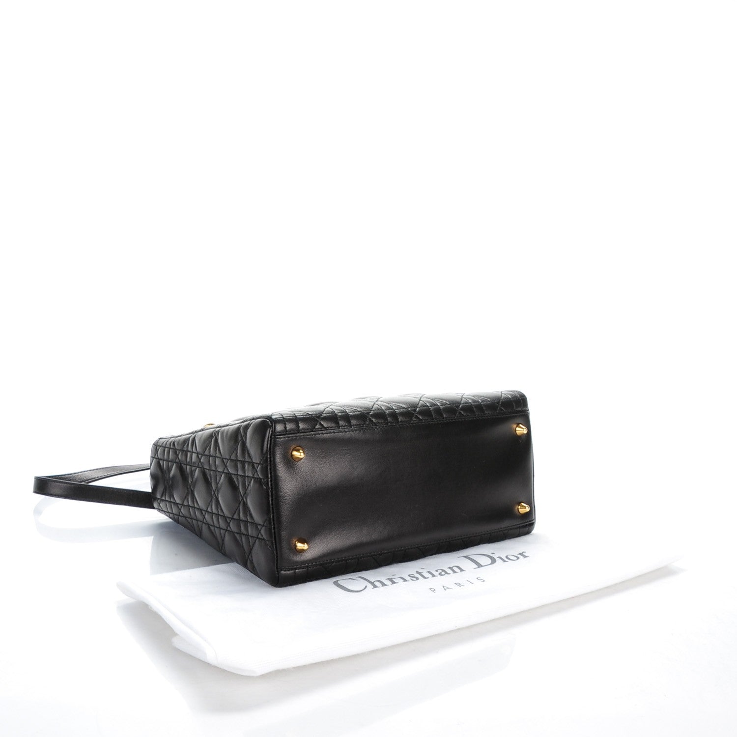 Christian Dior Lambskin Cannage Medium Lady Dior Black 4 of 7