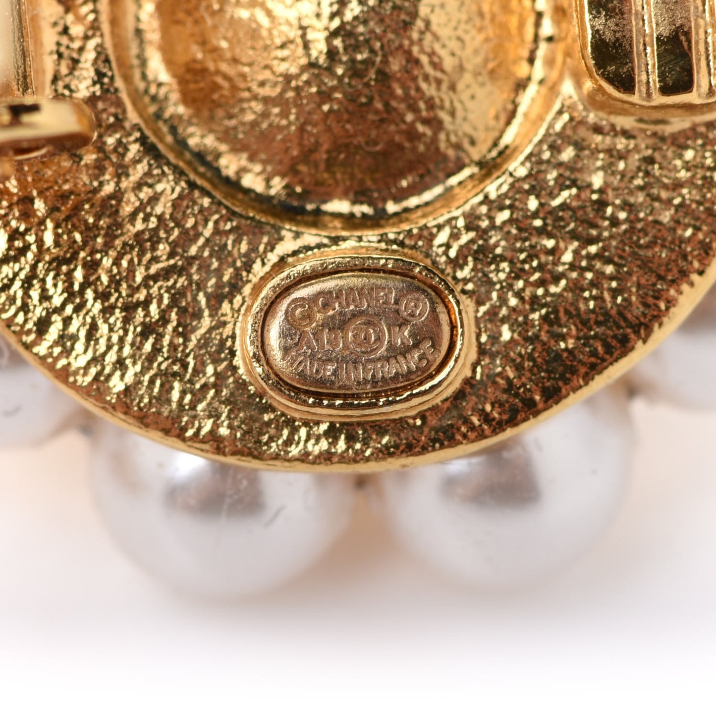 Pearl Heart CC Drop Earrings Gold