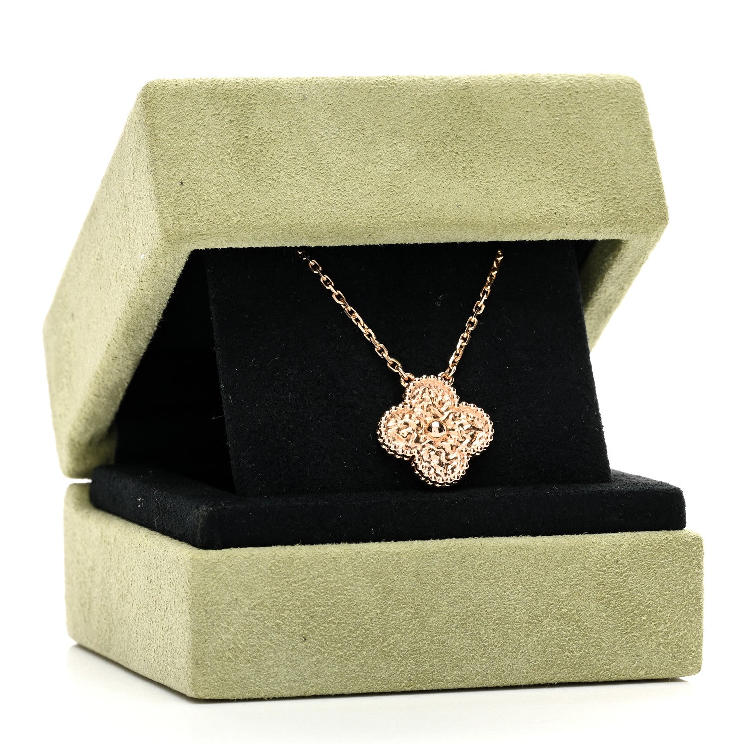Van Cleef & Arpels 18K Rose Gold Vintage Alhambra Pendant Necklace 6 of 6