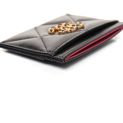 Chanel Lambskin Quilted Chanel 19 Card Holder Black 9 of 14