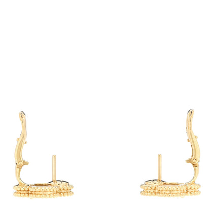 Van Cleef & Arpels 18K Yellow Gold Mother of Pearl Vintage Alhambra Earrings 4 of 5