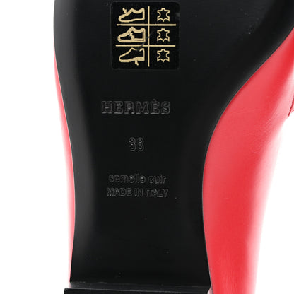 Hermes Lizard Calfskin Brillante Kelly Ballet Flat  38 Rouge Vif 8 of 11