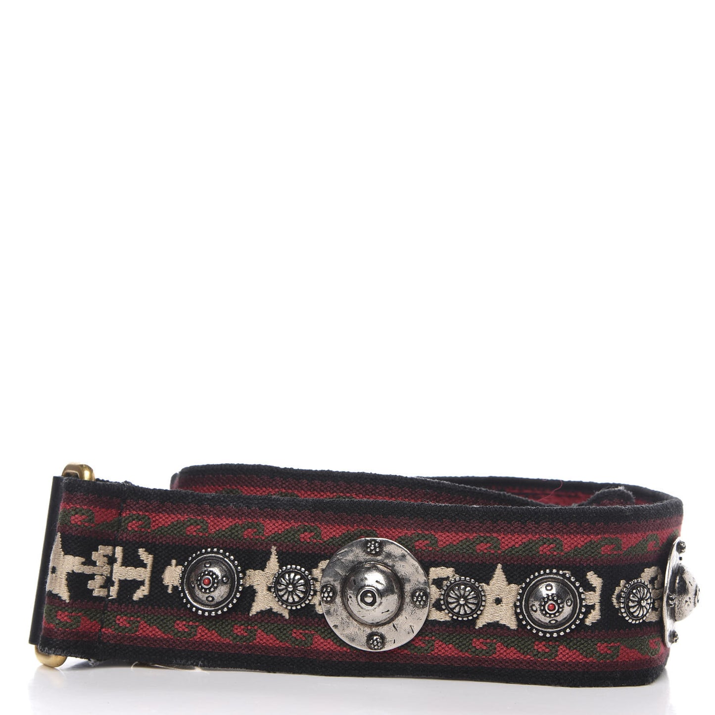 Canvas Embroidered Studded Bohemian Shoulder Strap Red