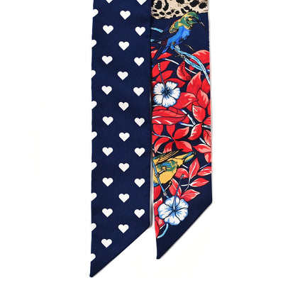 Hermes Silk Jungle Love Twilly Marine Rouge Brun 2 of 3