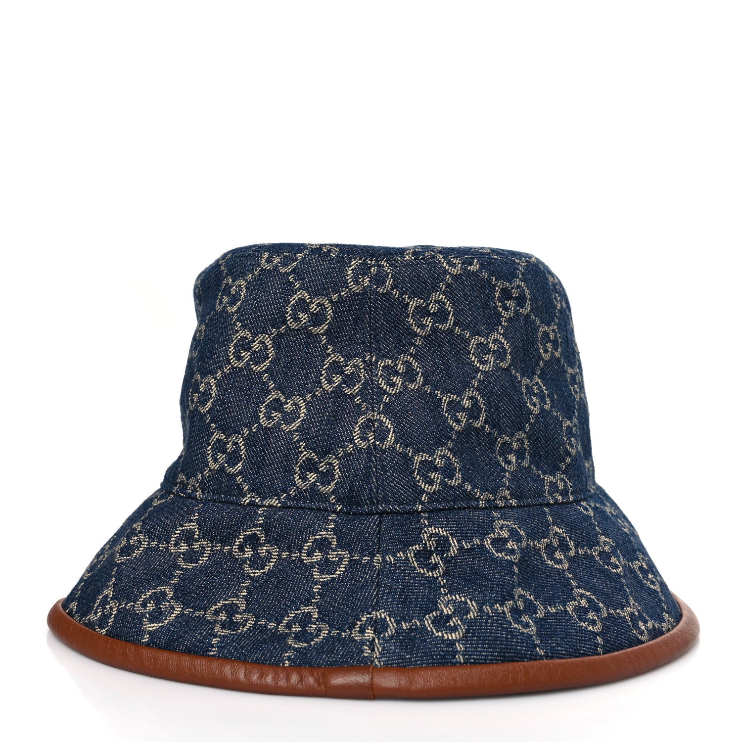 Gucci Washed Jacquard Denim Nappa GG Monogram Oscar Bucket Hat L Denim Cuir 4 of 7