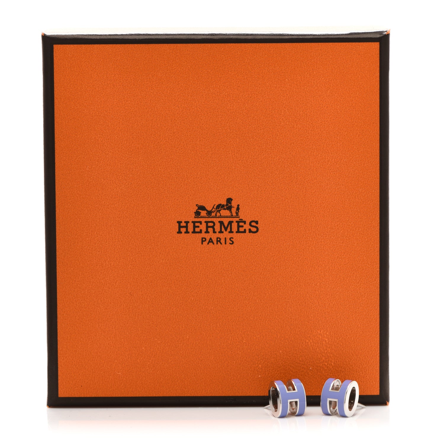 Hermes Palladium Lacquered Mini Pop H Earrings Lilac 6 of 6