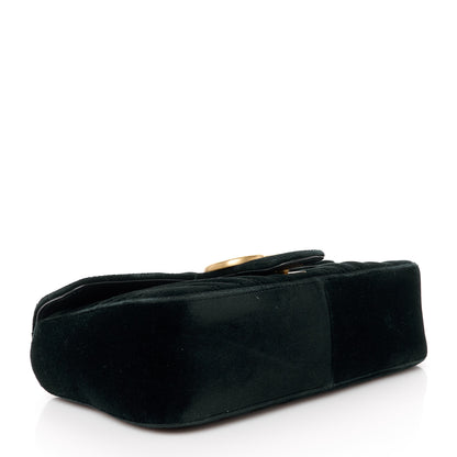 Gucci Velvet Matelasse Small GG Marmont Shoulder Bag Black 4 of 11