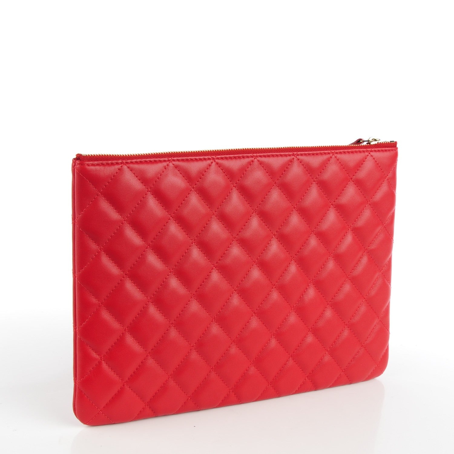 Chanel Lambskin Quilted Medium Casino Beauty CC Cosmetic Case Red 3 of 7