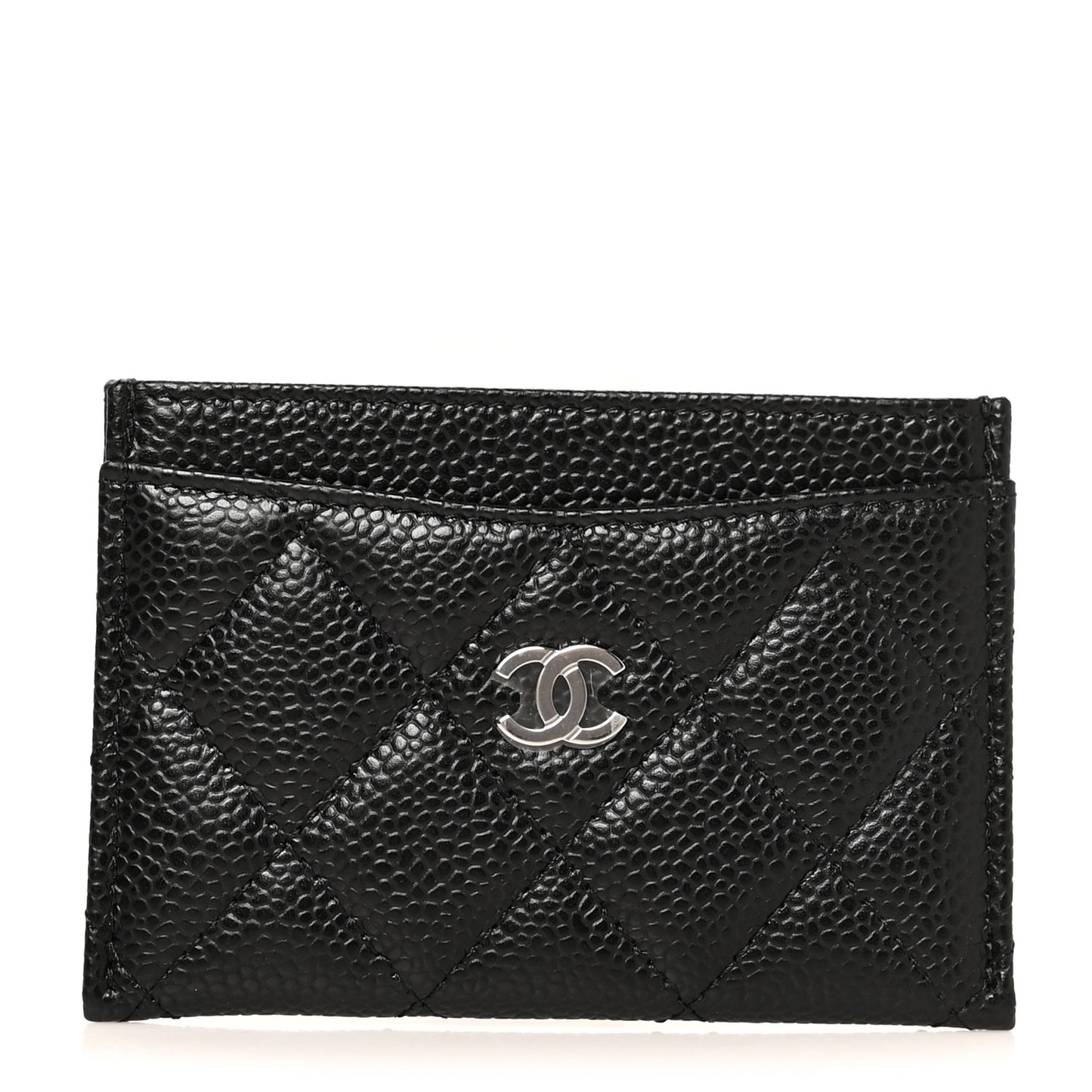 Caviar Quilted Card Holder Black