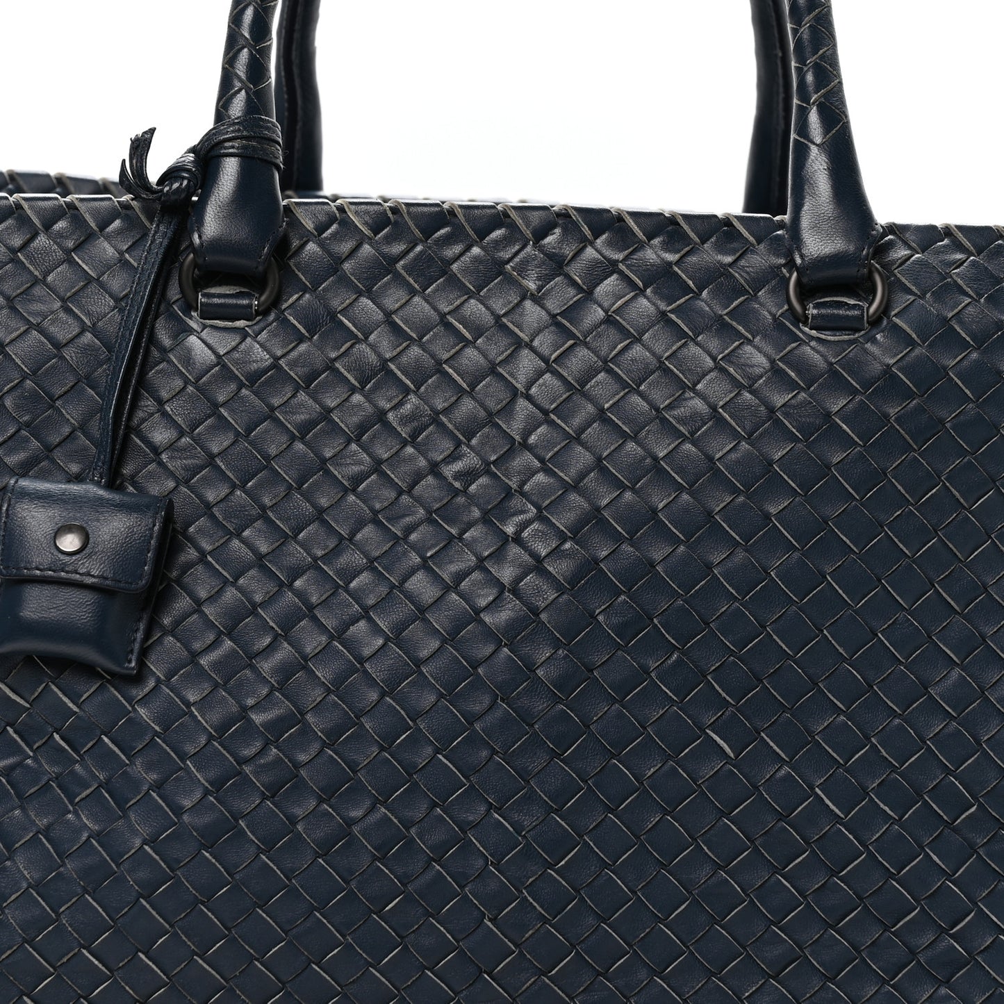 Nappa Intrecciato Brick Tote Blue