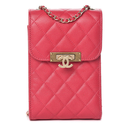 Chanel Caviar Quilted Golden Class Phone Holder Fuchsia 1 of 12