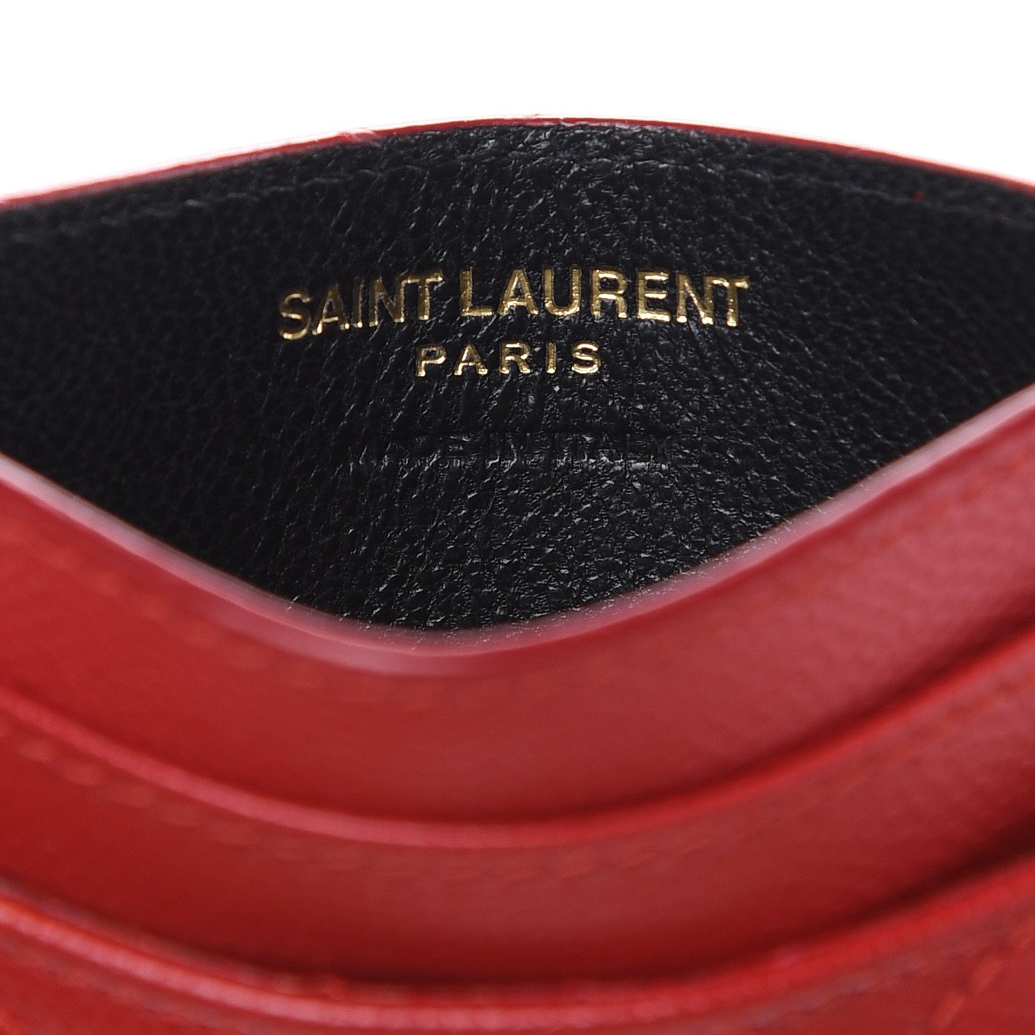 Saint Laurent Grain De Poudre Matelasse Chevron Monogram Credit Card Case New Red 6 of 10