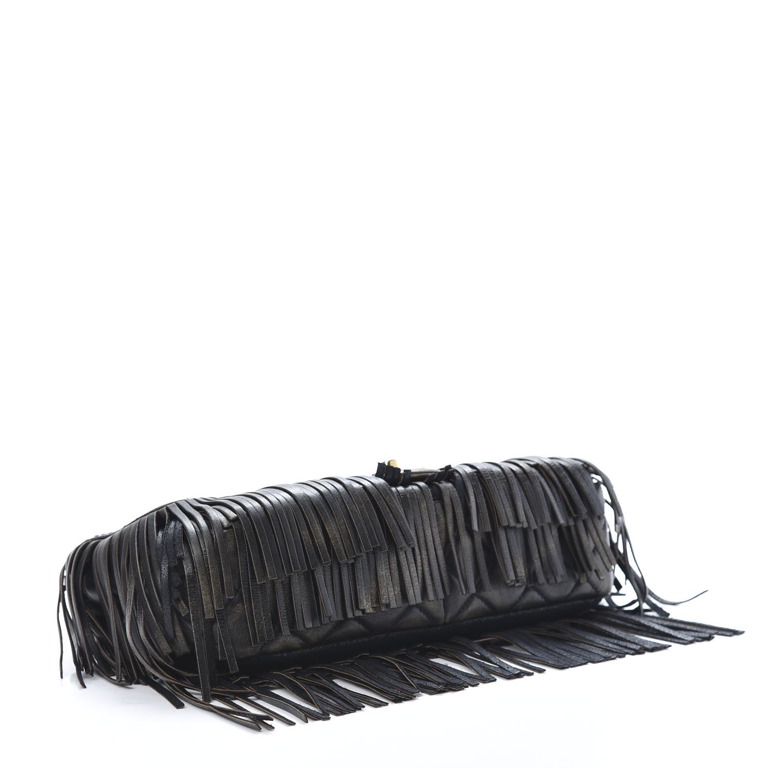 Chanel Metallic Calfskin Quilted Large Into The Fringe Flap Black 4 of 11