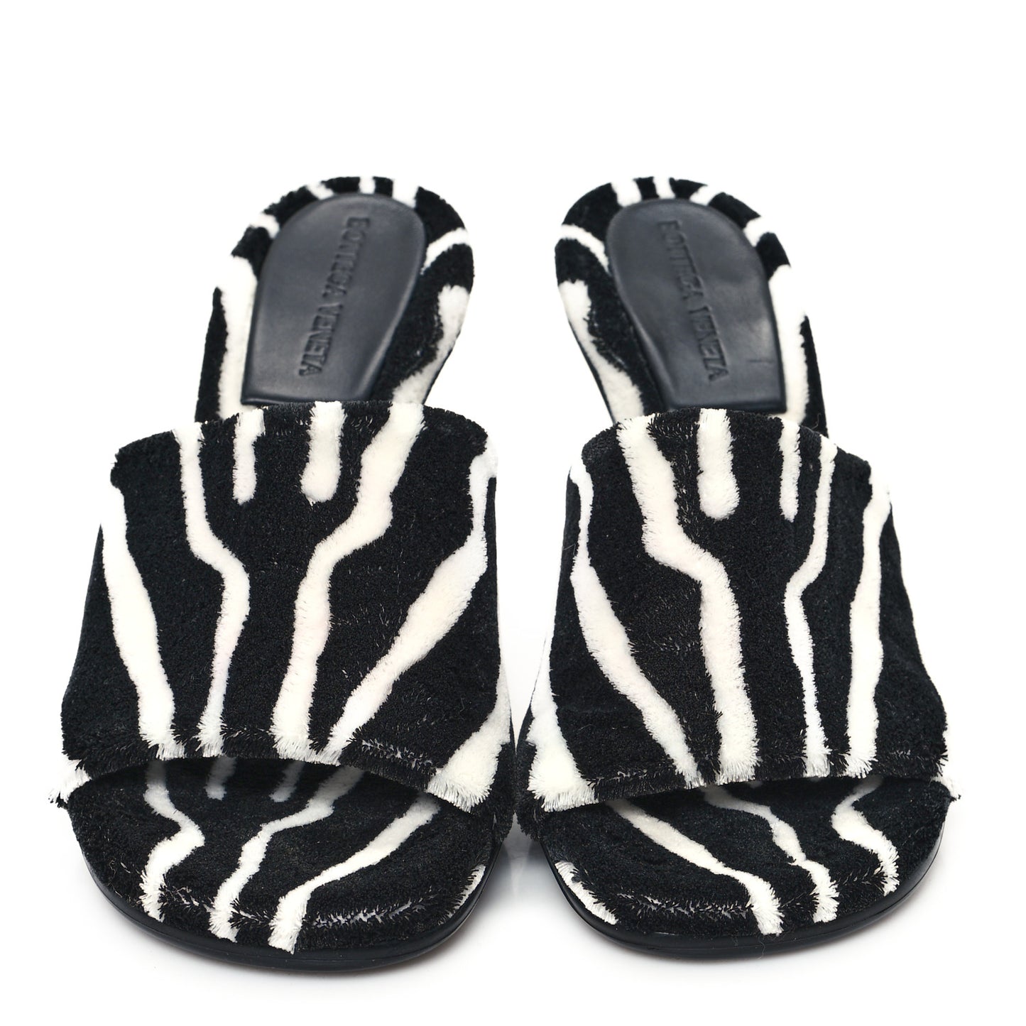 Microfiber Stretch Pose Mule Sandals 37 White Zebra