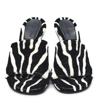 Bottega Veneta Microfiber Stretch Pose Mule Sandals 37 White Zebra 3 of 9