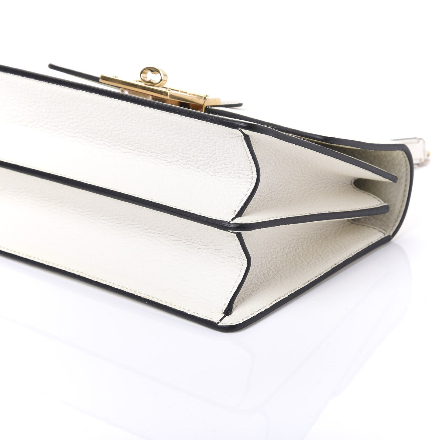 Grained Calfskin Rosalia Shoulder Bag White