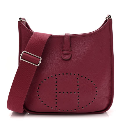 Hermes Taurillon Clemence EVELYNE III PM Rouge Grenat 1 of 11