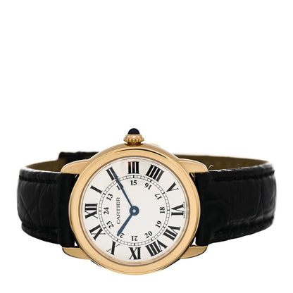 Cartier Stainless Steel 18K Yellow Gold Alligator 29mm Ronde Solo Quartz Watch 2 of 5