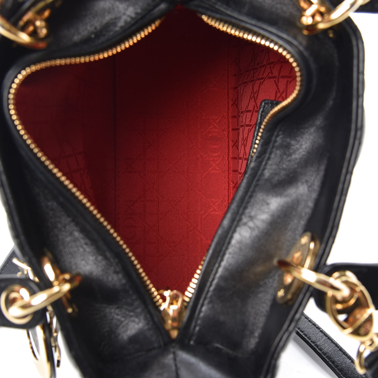 Lambskin Cannage Medium Lady Dior Black