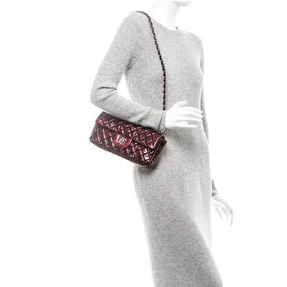 Chanel Patent Quilted East West Flap Bordeaux 3 of 14