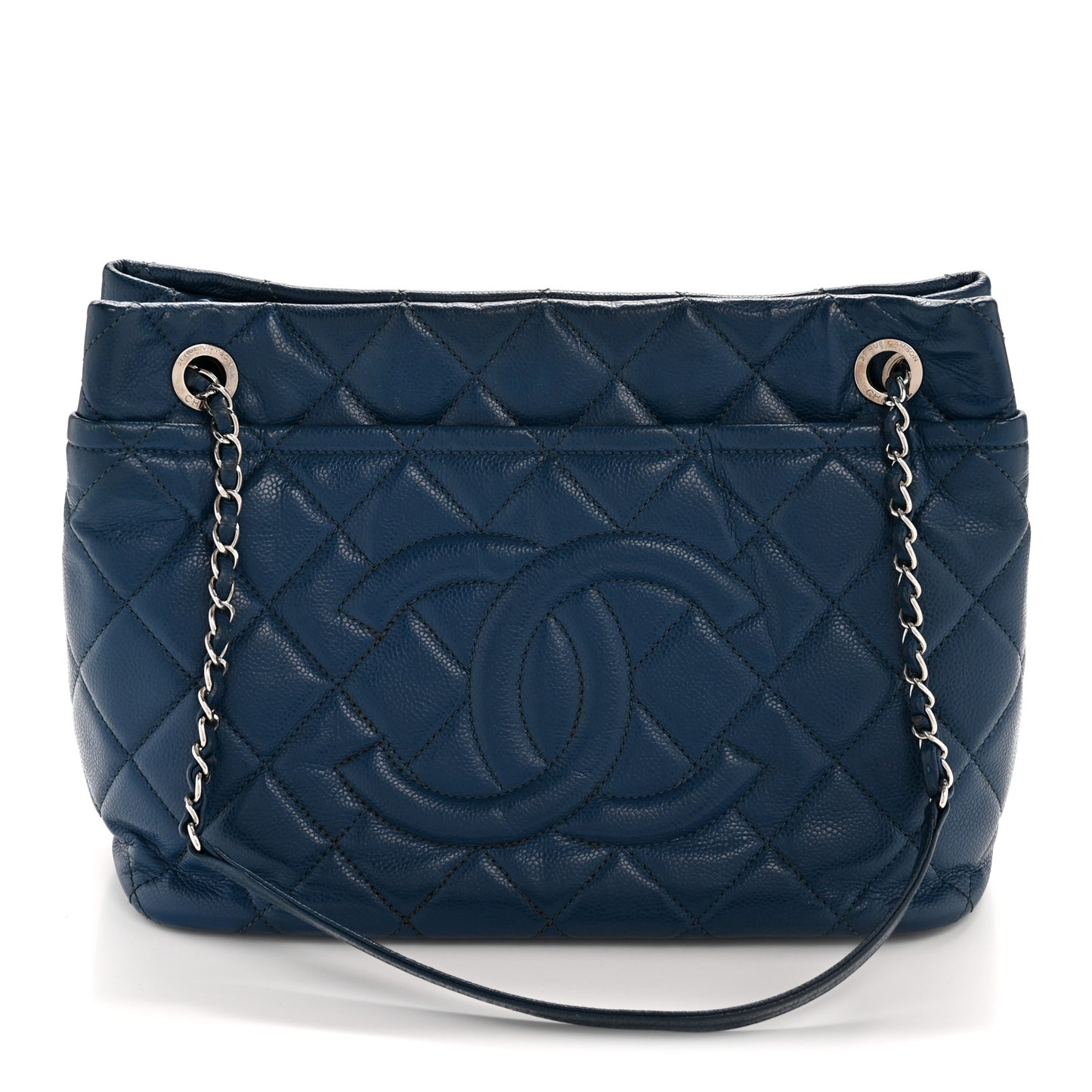 Caviar Quilted CC Timeless Soft Tote Blue