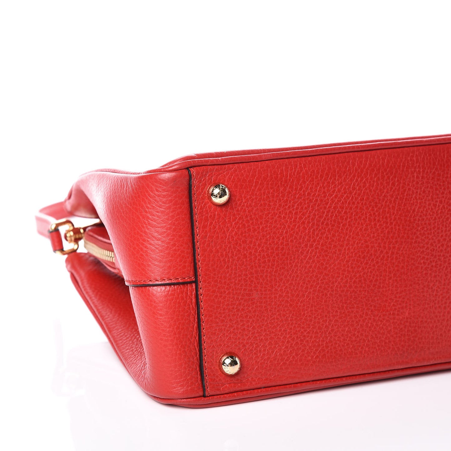 Pebbled Calfskin Small Tote Red