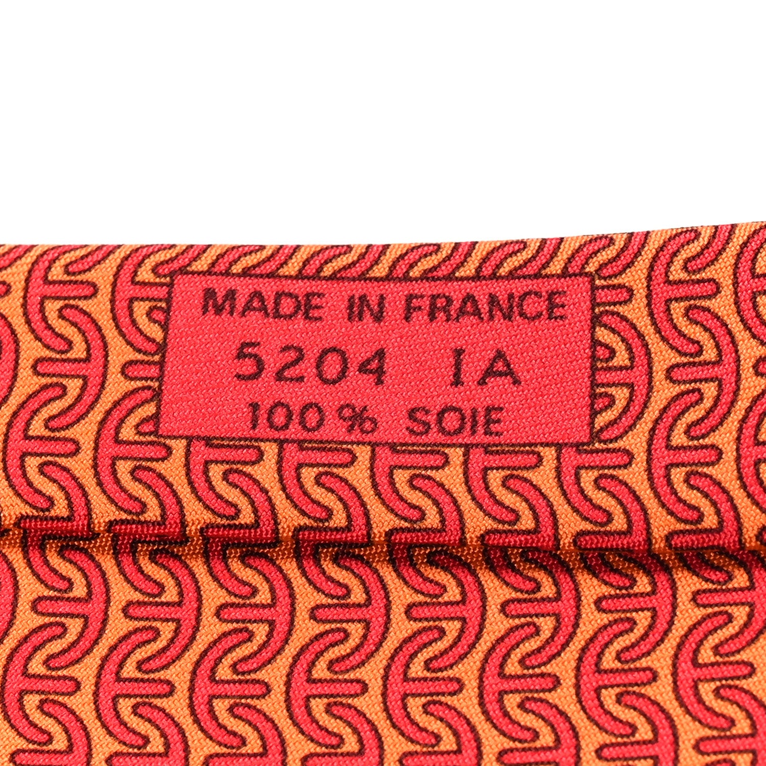 Hermes Printed Silk Mens Neck Tie Orange 4 of 5