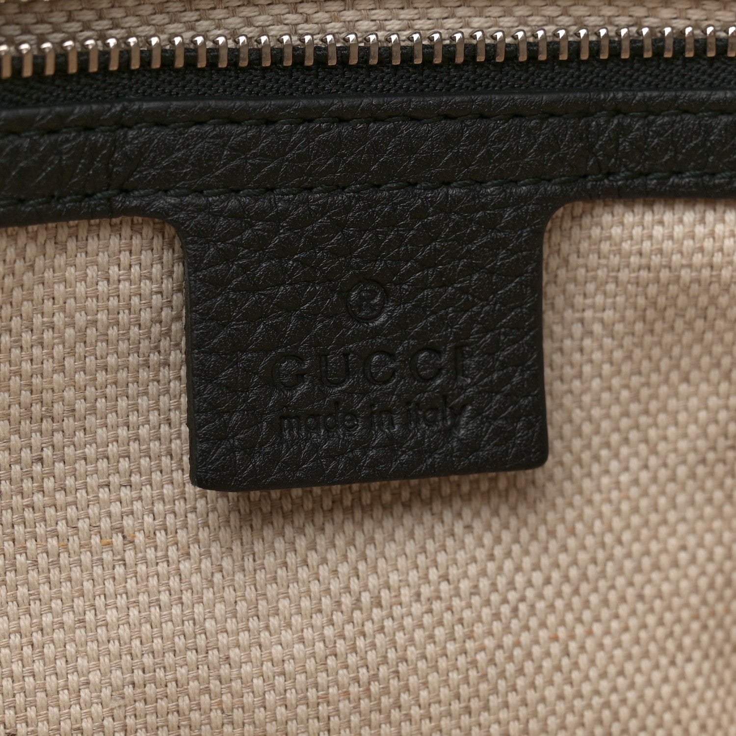 Gucci Pebbled Calfskin Studded Medium Soho Chain Shoulder Bag Black 6 of 10