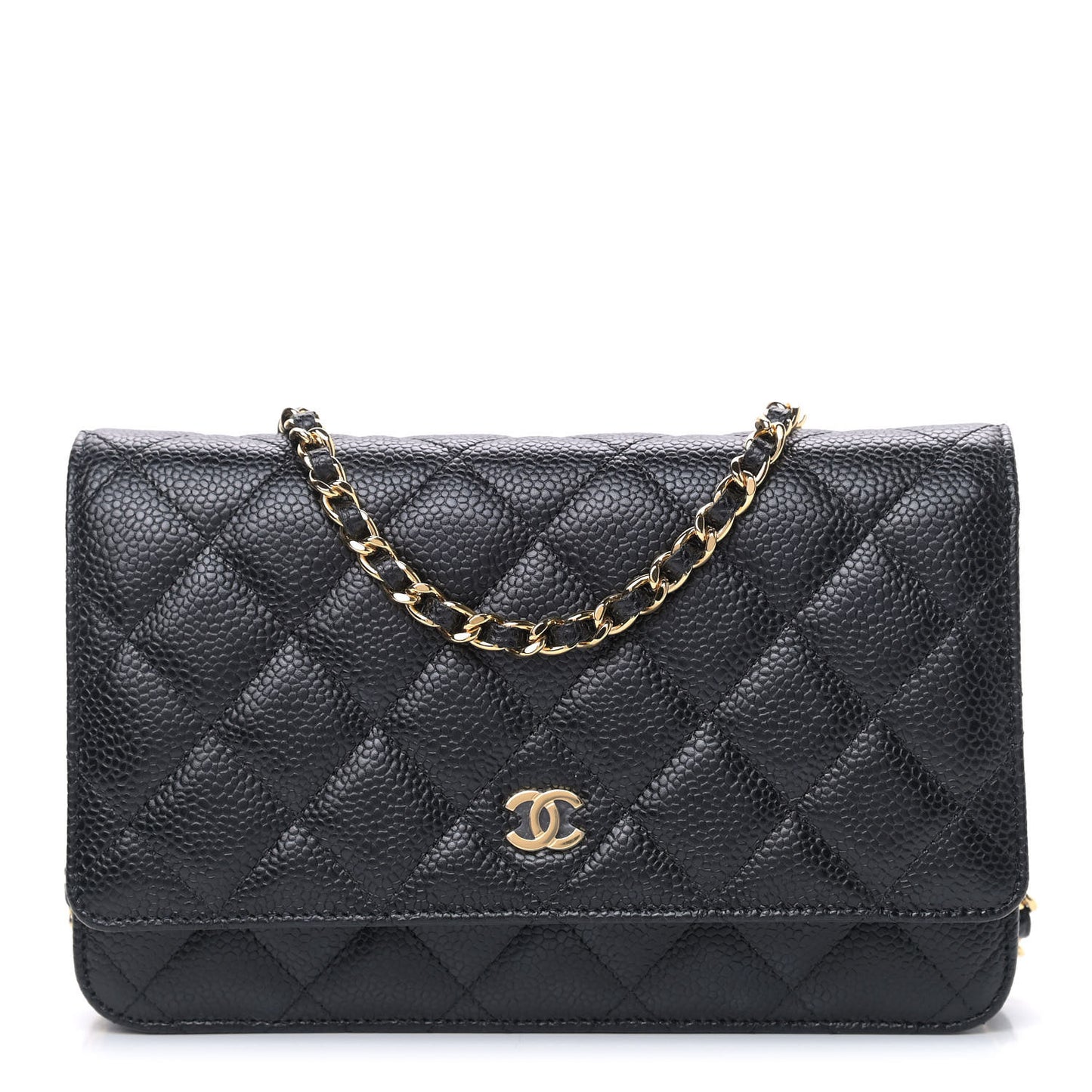 Caviar Quilted Wallet On Chain WOC Black
