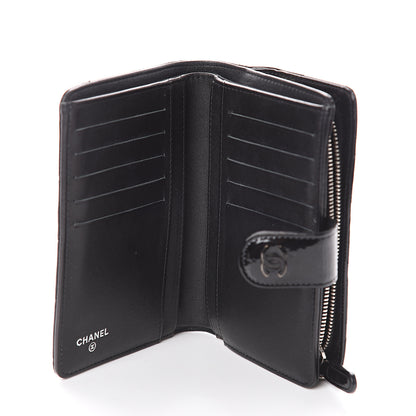 Chanel Patent Quilted Zip Pocket Wallet Black 4 of 7