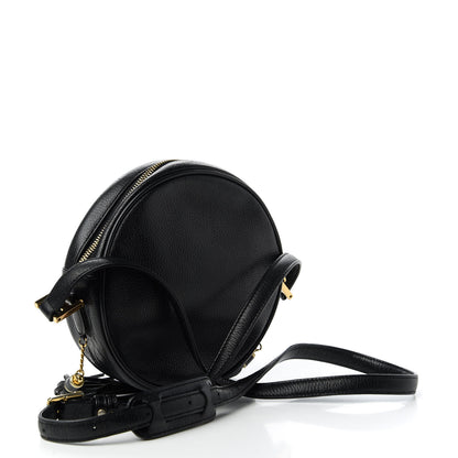 MCM Grained Calfskin Studded Heritage Tambourine Black 3 of 10