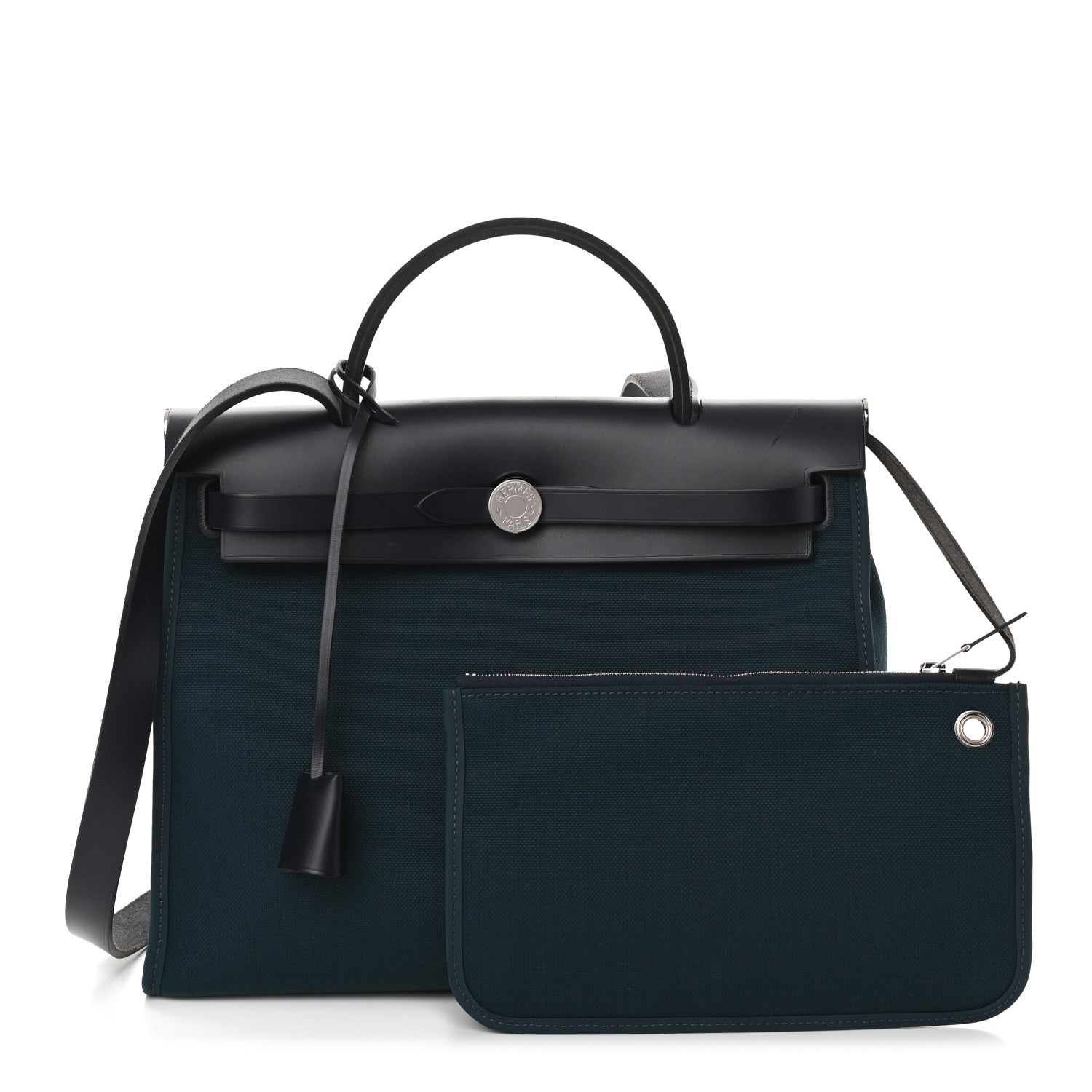 Hermes Vache Hunter Toile Herbag Zip 31 PM Deep Blue 1 of 12