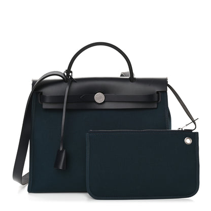 Hermes Vache Hunter Toile Herbag Zip 31 PM Deep Blue 1 of 12