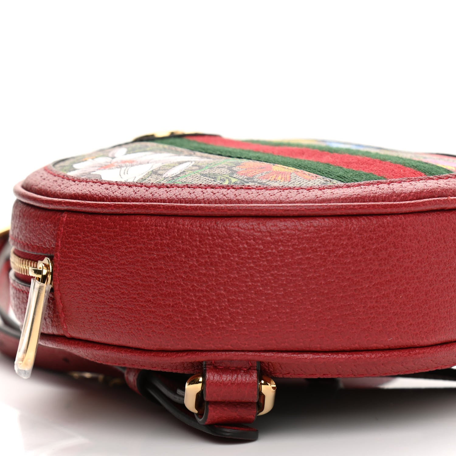 Gucci GG Supreme Monogram Web Flora Mini Ophidia Round Backpack Red 9 of 10