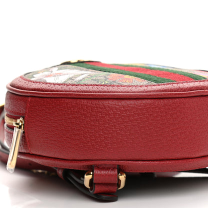 Gucci GG Supreme Monogram Web Flora Mini Ophidia Round Backpack Red 9 of 10