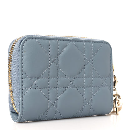 Christian Dior Lambskin Cannage Small Lady Dior Voyageur Coin Purse Cloud Blue 3 of 7