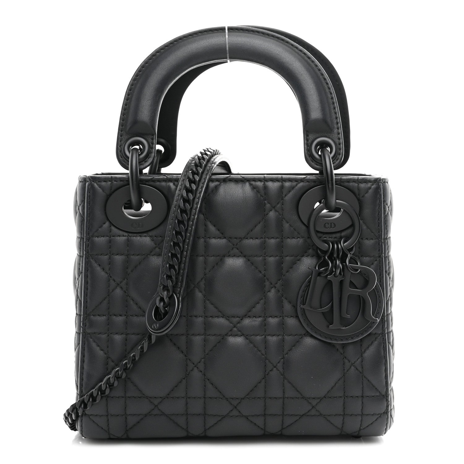 Christian Dior Ultra Matte Calfskin Cannage Mini Lady Dior Black 1 of 10