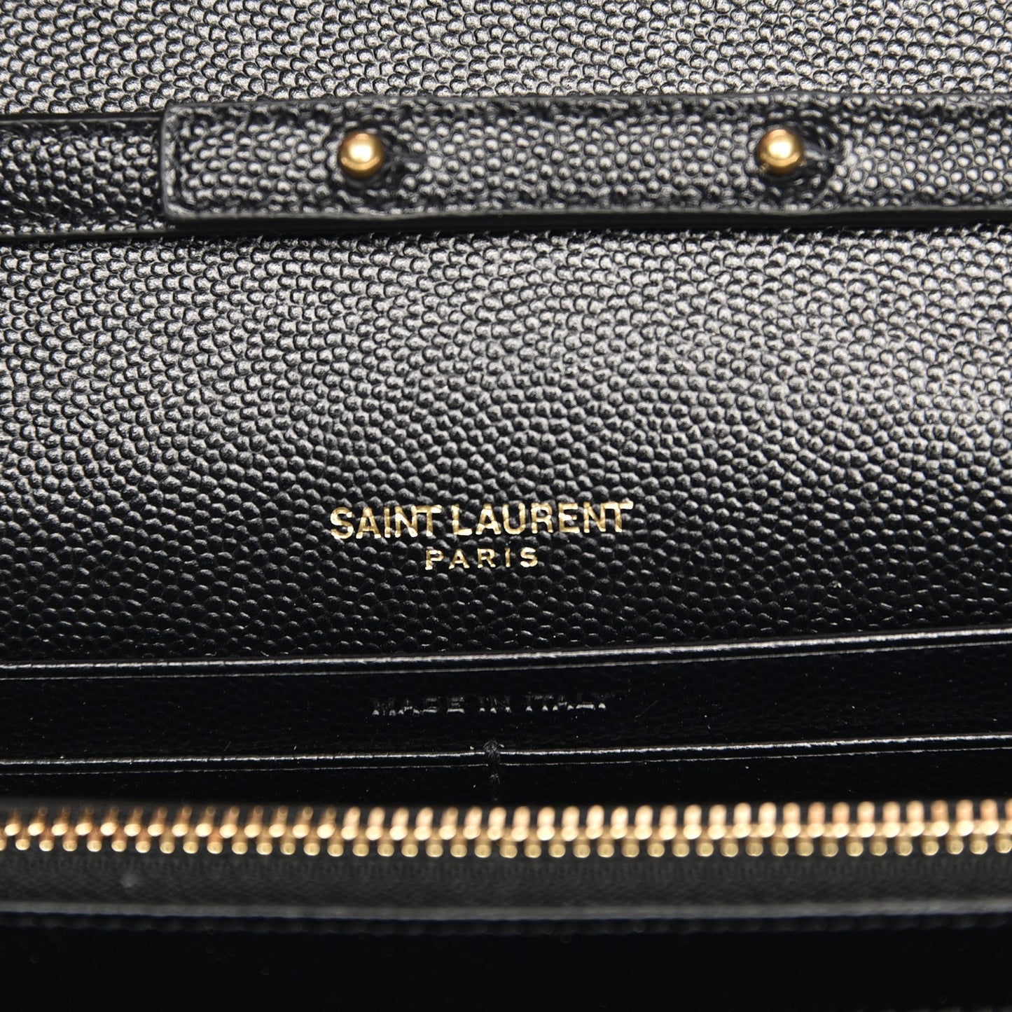 Grain De Poudre Matelasse Chevron Monogram Chain Wallet Black