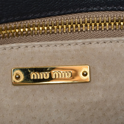 Miu Miu Goatskin Madras Shoulder Bag Ardesia 6 of 9