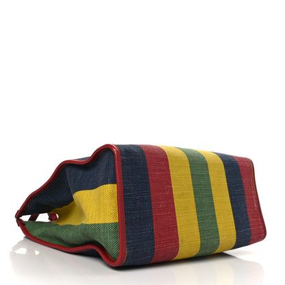 Gucci Canvas Marley Stripe Script Logo Large Gucci 100 Tote Bag Multicolor 4 of 12