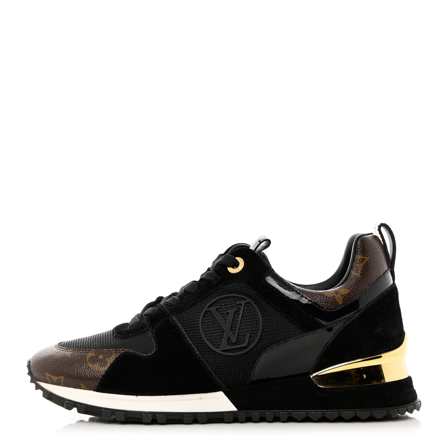 Suede Monogram Run Away Sneakers 38 Black