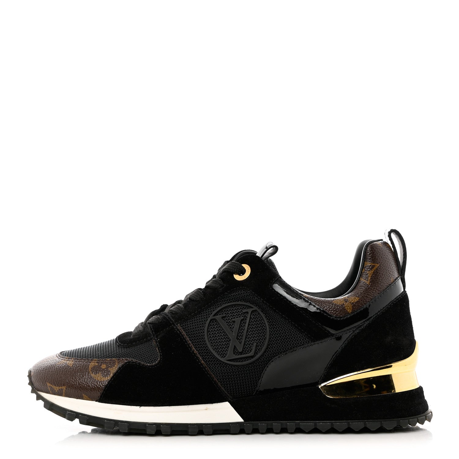 Louis Vuitton Suede Monogram Run Away Sneakers 38 Black 1 of 7