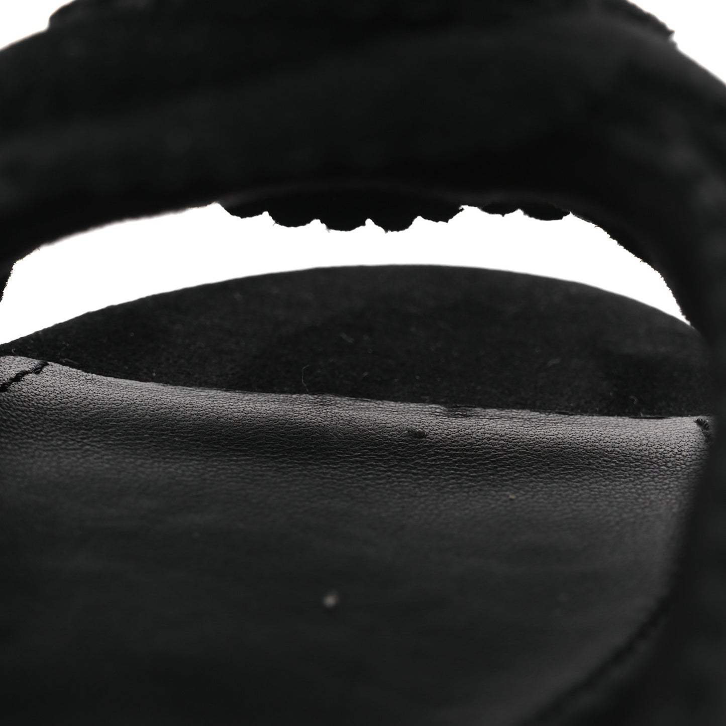 Velvet Pearl Camellia Slide Sandals 41 Black