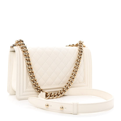 Chanel Caviar Quilted Medium Boy Flap White 3 of 11