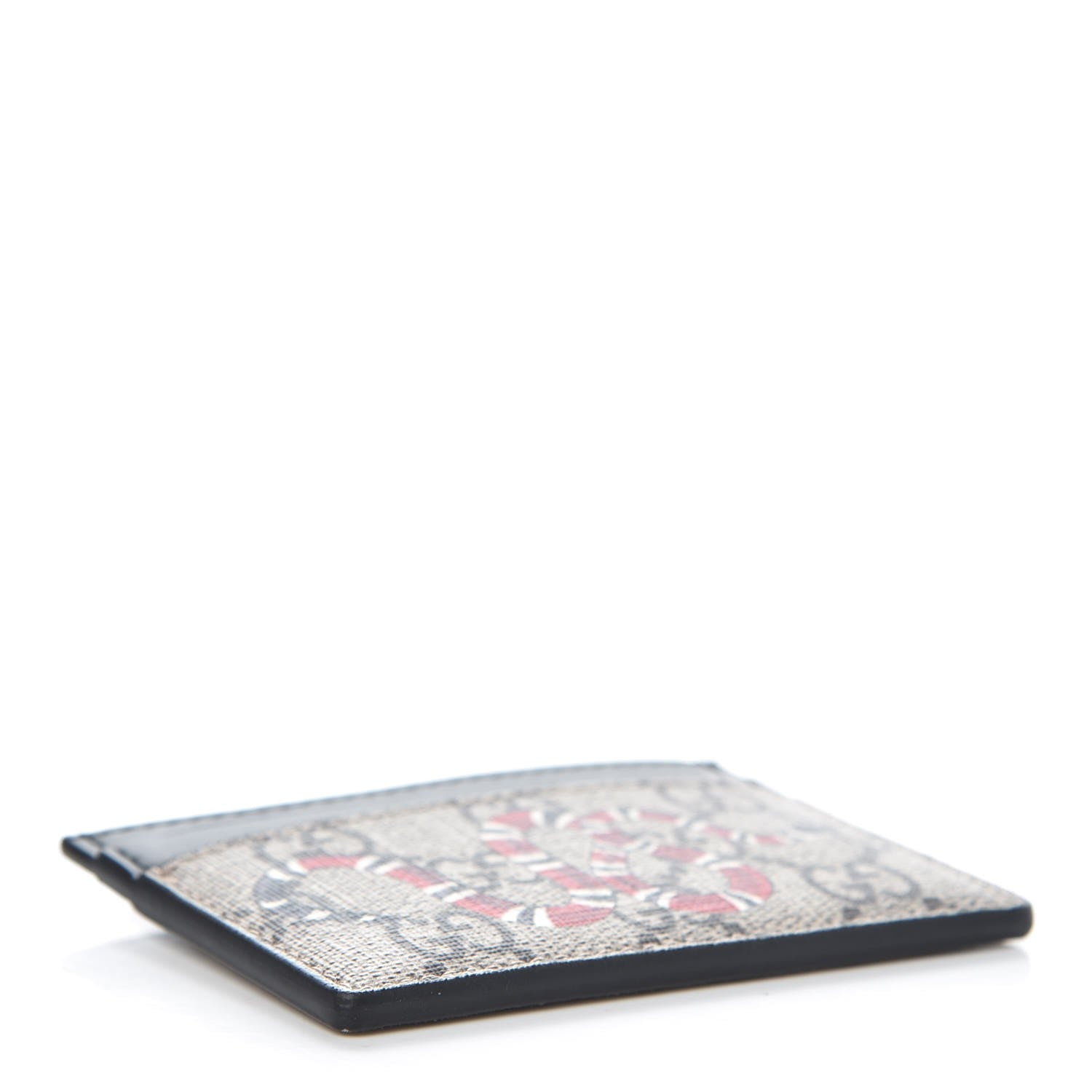 Gucci GG Supreme Monogram Kingsnake Card Holder Beige Black 4 of 7